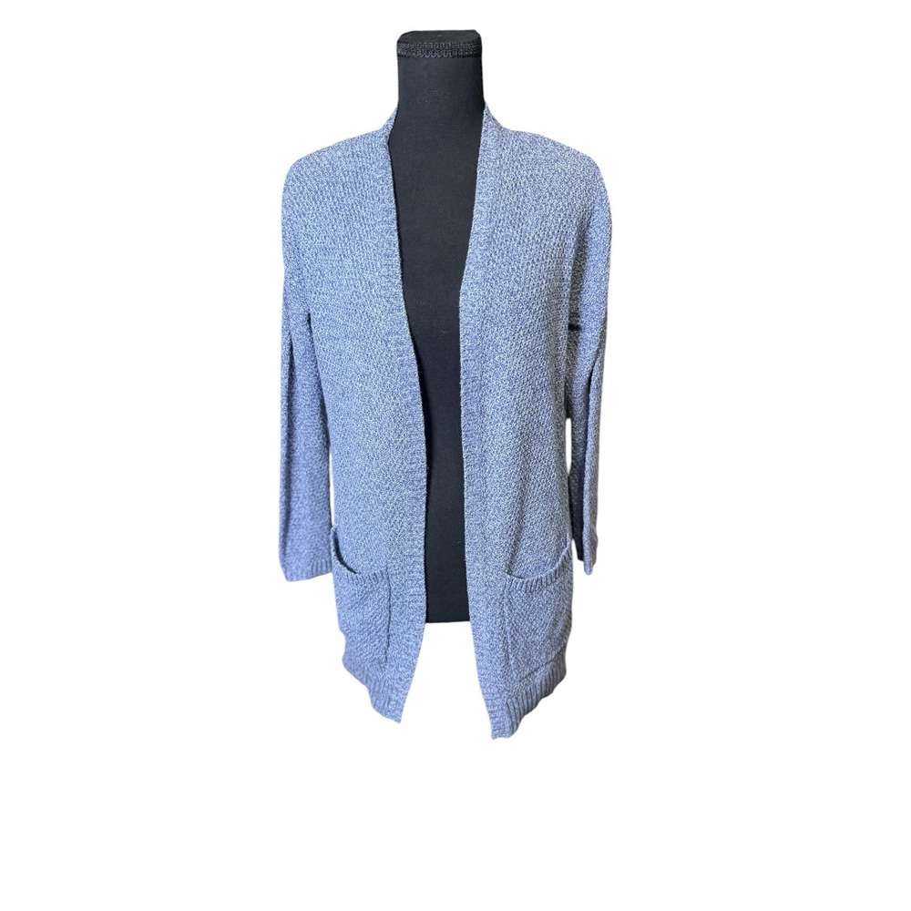 BDG Cardigan Women Small Blue Excellent Open Front Textured Knit Pockets Long